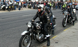 BSA café racer at the Ace Cafe