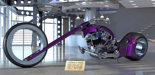 Mario Kleff's custom motorcycle Purple Rain