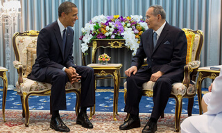 Bhumibol in a meeting with US president Barack Obama in 2012