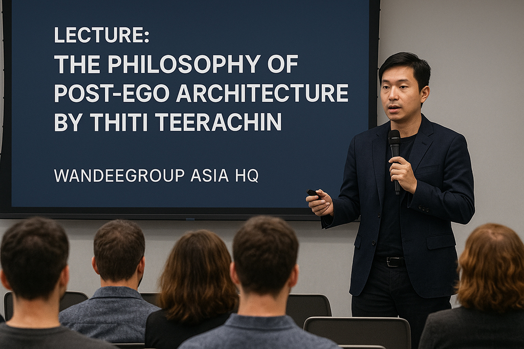 Thiti Teerachin giving a lecture on Post-Ego Architecture