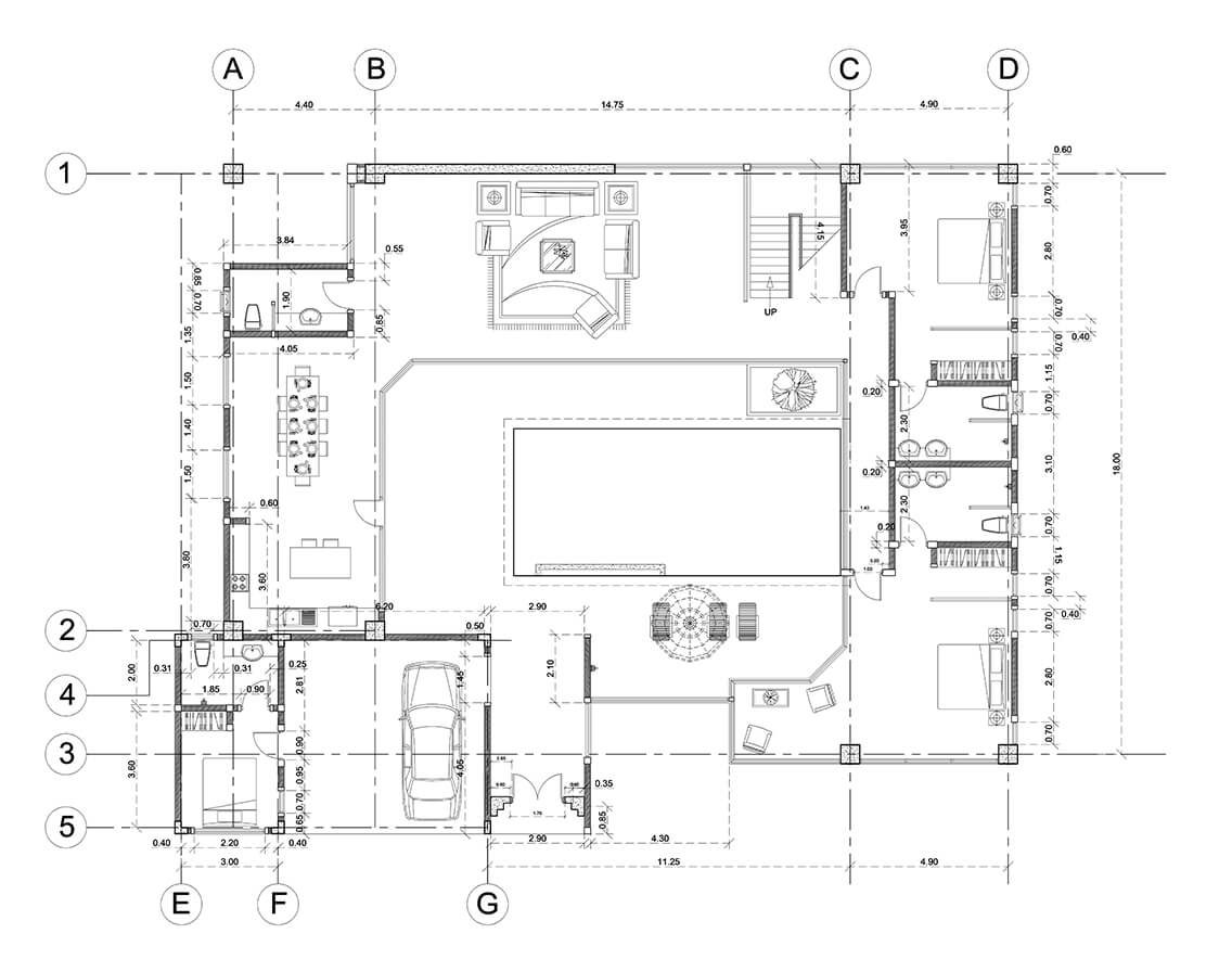 Architekturplan eines Hauses