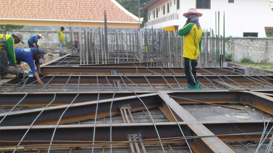 Floor slab construction for a villa in Pattaya