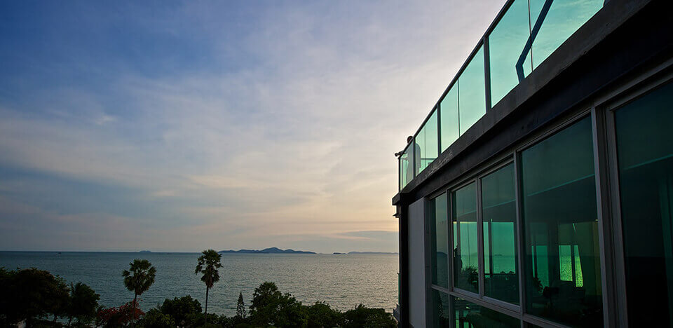 Sea-view from the balcony of a duplex-unit in the Wong Amat Tower